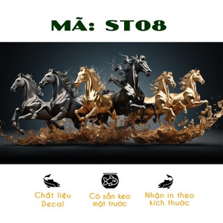 Tranh bể cá 3D Dài 120 cao 50cm - Decal dán bể cá nhiều mẫu, có sẵn keo mặt trước
