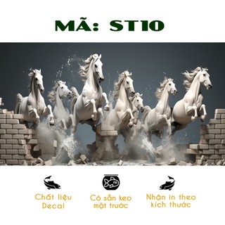 Tranh bể cá 3D Dài 120 cao 50cm - Decal dán bể cá nhiều mẫu, có sẵn keo mặt trước