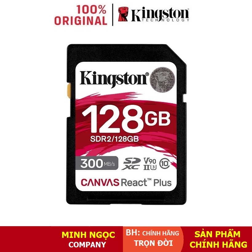 Thẻ nhớ Kingston SD Canvas React Plus 32-64-128GB – SDR2/32-64-128GB - Sản phẩm chính hãng bảo hành trọn đời