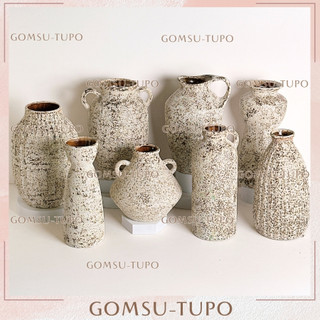  Lọ hoa gốm Rustic SAN HÔ XÁM size TO Bình Hoa men Sôi gốm sứ Bát Tràng 