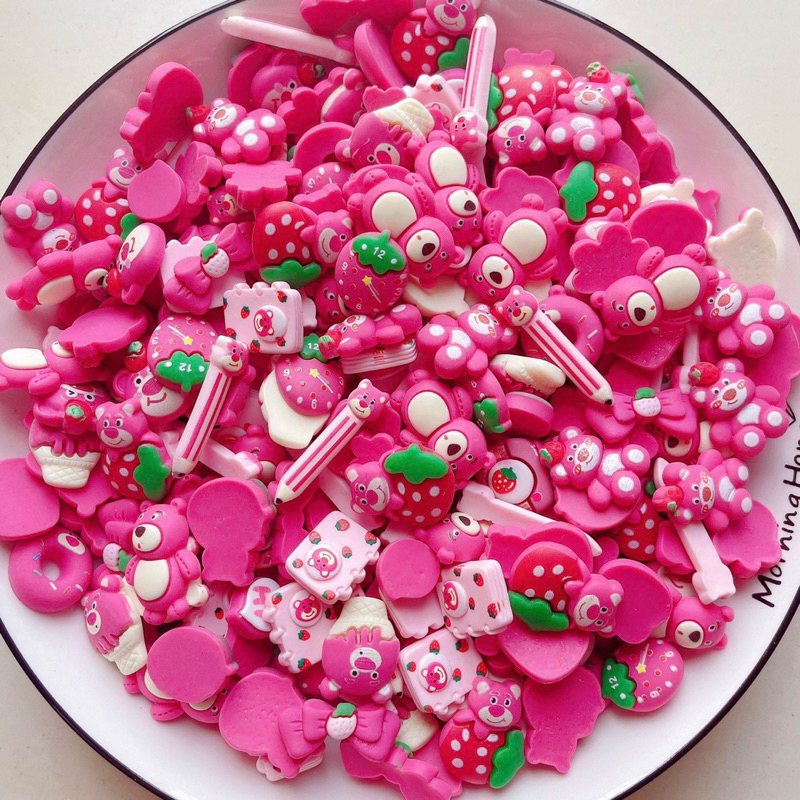 (Tặng keo) CHARM GẤU DÂU LOTSO mix mẫu ngẫu nhiên