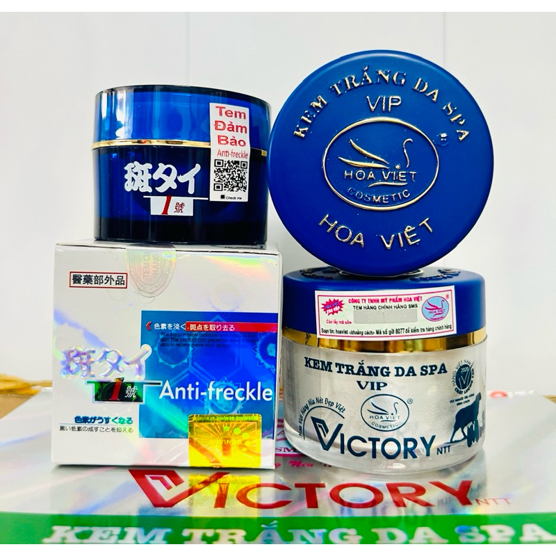 KEM HOA VIỆT ANTI FRECKLE VICTORY SPA (Chuẩn Xịn Có Tem Đảm Bảo Qr Quét Kiểm Tra Hàng Chính Hãng Có Màng Bọc Niêm Phong)