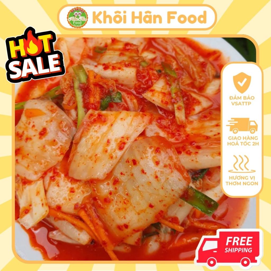 Kim Chi Cải Thảo Hàn Quốc - Giòn Dai- Vị Chua Cay Tự Nhiên 1kg - Chỉ Nhận Đơn Miền Bắc Khôi Hân Food