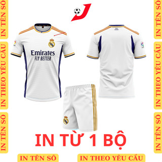  Real Madrid 23 24  quần áo bóng đá đồ đá banh thun mè không nhăn không xù lông JFUTBALL 