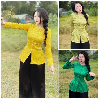 ÁO LẺ BÀ BA GẤM XANH BƠ