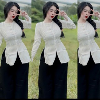 ÁO LẺ BÀ BA GẤM XANH BƠ