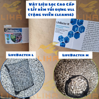 Vật Liệu Lọc LifeBacter L & LifeBacter M(1 Lít) Kèm Túi Đựng Chiết Lẻ Từ Thùng 100 Lít - Vật Liệu Lọc Sinh Học Cho Bể Cá