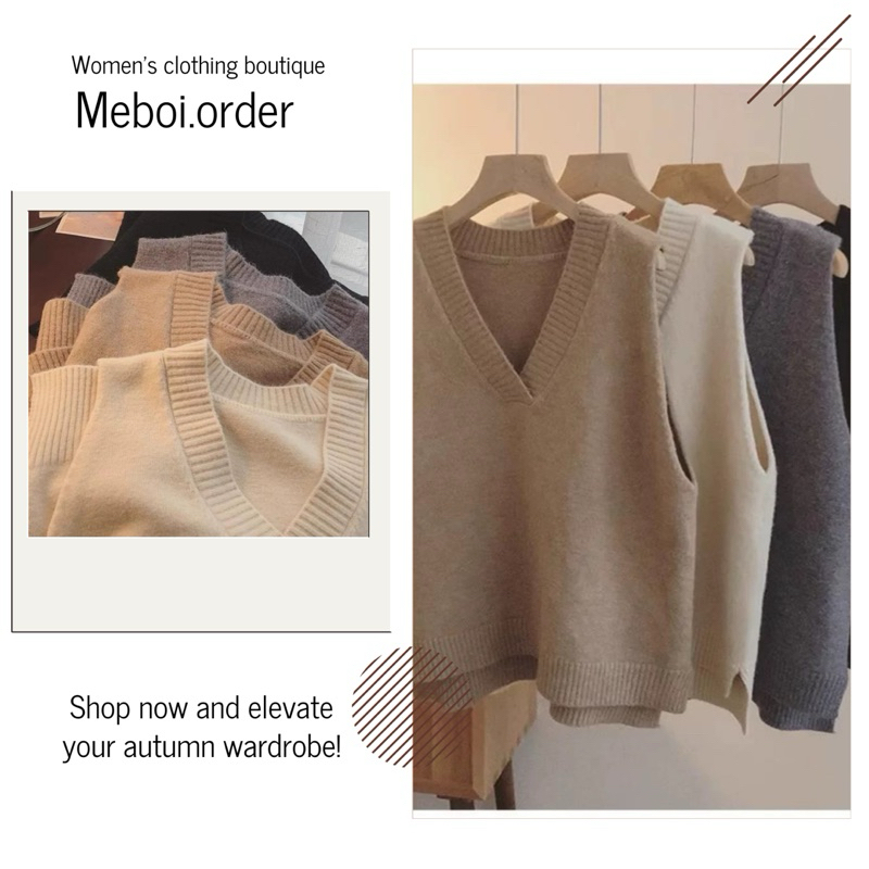 (Mễ Bối_ORDER) Áo gile len/áo ba len ba lỗ cho nữ có kèm ảnh cận chất và ảnh thật