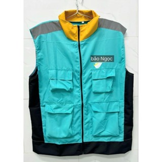 Áo gilê xanh bike _ SM có 4 túi trước [ size 50 _ 97 kg ]