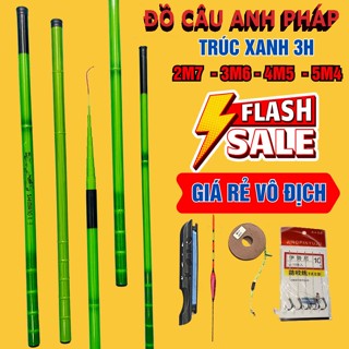  Combo Cần Câu Tay Trúc Xanh Giá Rẻ Chất Liệu Cacbon Cao Cấp - Cần Câu Đài Combo Cần Câu Cá 