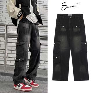 Quần jean nam nữ túi hộp SANVADIO quần ống rộng tôn chiều cao tôn dáng unisex xu hướng 2025 Menswear Pants QD619