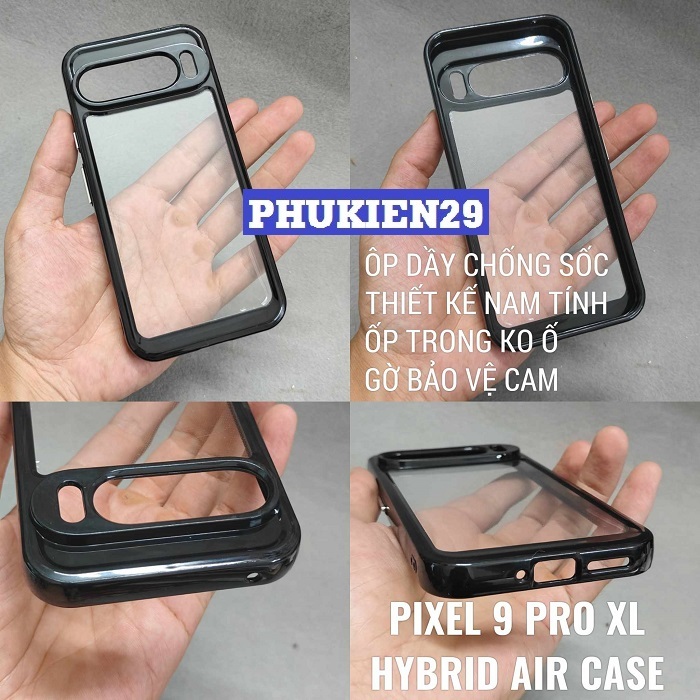 [GOOGLE PIXEL 9 PRO/ 9 PRO XL] Ốp lưng chống sốc,chống va đập lưng trong cao cấp Hybrid Air Case