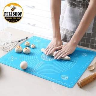 Thảm Lót Nhào Bột Silicon 40x50cm Chữ Nhật Có Chia Vạch, Thớt Silicon Làm Bánh Chống Dính Chịu Nhiệt