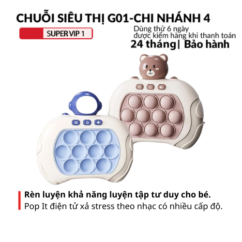 Máy chơi điện tử Pop It rèn luyện phản xạ trí tuệ vui nhộn cho bé