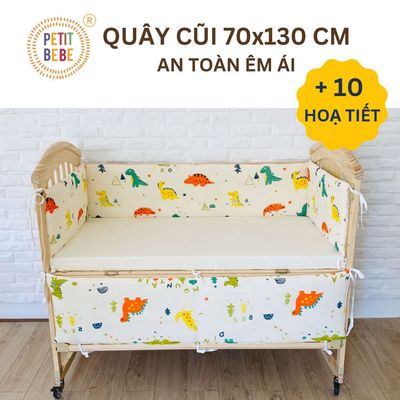 Bộ 4 tấm quây cũi cho bé nhiều kích thước PETIT BEBE muslin nhiều họa tiết êm ái an toàn trẻ sơ sinh