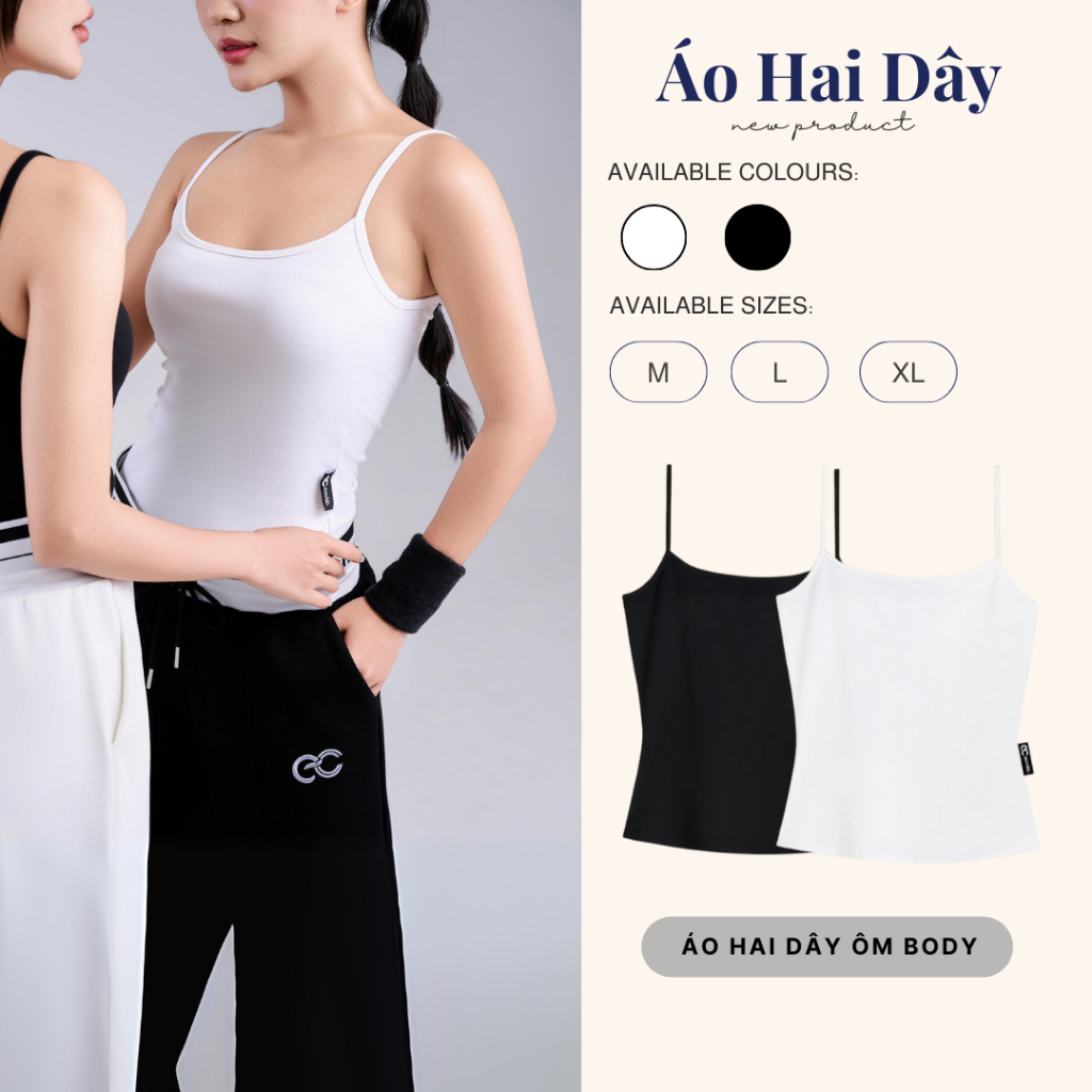 Áo 2 Dây Crop Nữ ECOCHIC Bra Trắng Đen Chất Liệu Cotton Mềm mại Thấm Hút Mồ Hôi Tốt B080