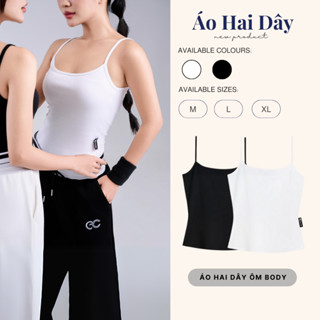 Áo 2 Dây Crop Nữ ECOCHIC Bra Trắng Đen Chất Liệu Cotton Mềm mại Thấm Hút Mồ Hôi Tốt B080