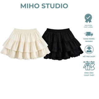 Chân váy tầng ngắn bồng bềnh nhún hoa Miho Studio