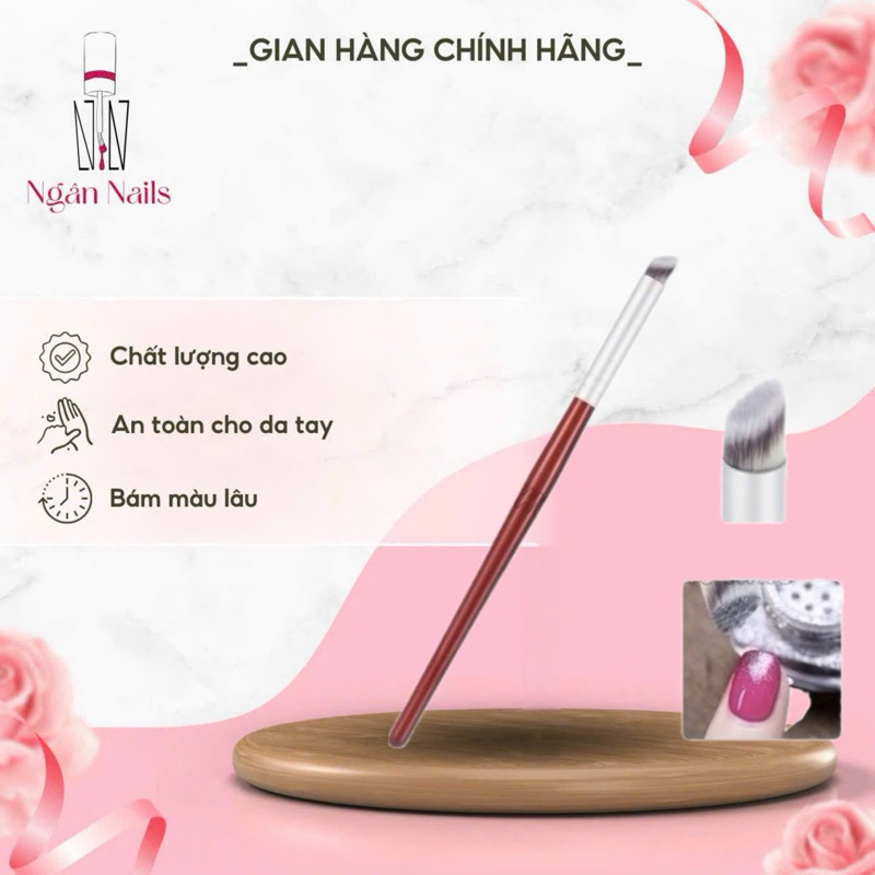 Cọ dặm ombre đầu tròn cán gỗ
