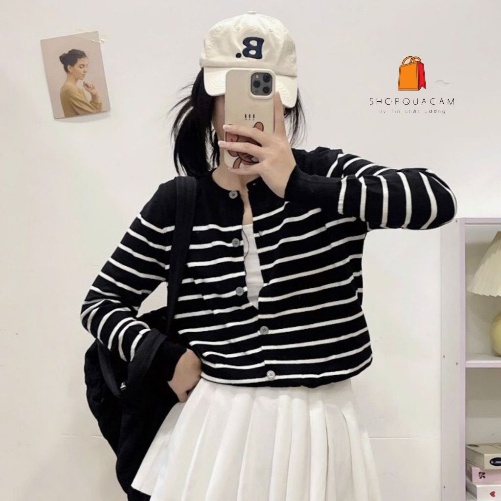 Áo Cadigan Len Lông Thỏ, Áo Len Dệt Kim Hoạ Tiết Kẻ Sọc Mẫu Trơn 2 Màu Đơn Phong Cách Hàn Quốc Dễ Thương Qccc Shopquacam | BigBuy360 - bigbuy360.vn