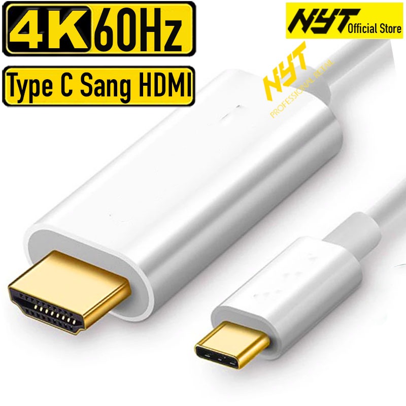 Cáp USB Type-C ra HDMI 4K*60Hz Cao Cấp NYT Đen Trắng Nhôm Premium
