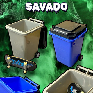 Hộp bút hình thùng rác, mô hình vật cảng ván trượt ngón tay. Fingerboard 12.5cm