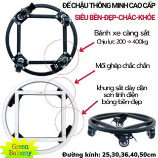 Kệ kê Chậu Cây bằng sắt sơn tĩnh điện Có Bánh Xe sắt bọc cao su chịu lực 150kg-M02