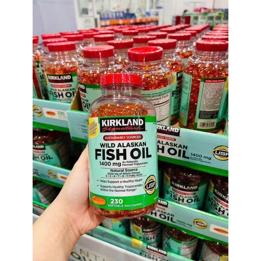 Viên uống dầu cá Alaska Kirkland Signature Wild Alaskas fish oil 1400mg
