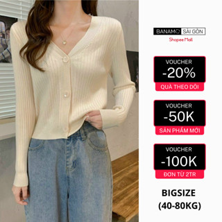  Áo nữ Banamo Sài Gòn áo len cardigan 3 khuy dài tay chất liệu len tăm siêu mát siêu xinh 3439 