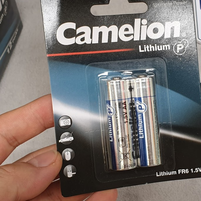 Vỉ 2 pin tiểu dung lượng cao Camelion Lithium P7 FR6-BP2 1.5V