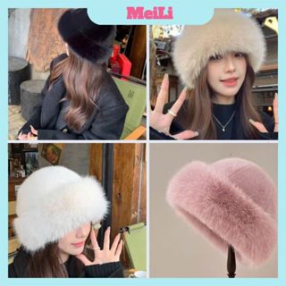 Nón beret phủ lông Tuyết -  Mũ Len Cho Nữ Phong Cách Thanh Lịch Mũ Ấm Áp Mùa Đông Mũ Dày Lạnh (tuyển sỉ)