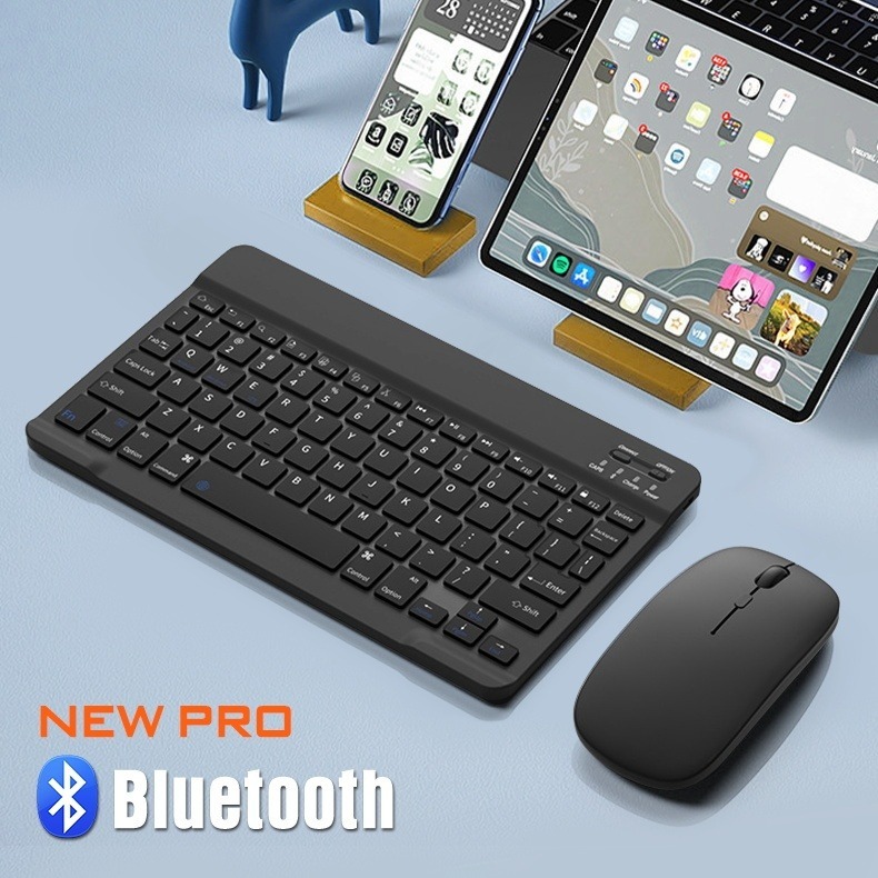 Bàn phím và chuột không dây Màu Macaron 10 inch cho máy tính bảng i Pad Điện thoại di động Máy tín