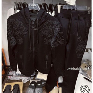 Bộ Quần Áo Nam Phi Líp Thêu Hình Hổ Siêu Đẹp_ Bộ Nỉ Nam Phi Líp Có Mũ Cao Cấp