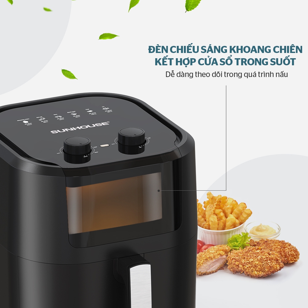 NỒI CHIÊN KHÔNG DẦU SUNHOUSE 6.5L, 9L (SHD4030, SHD4037)  bảo hành toàn quốc 1 năm | BigBuy360 - bigbuy360.vn