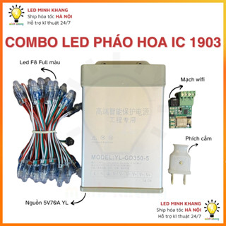  Combo đèn Led hiệu ứng pháo hoa kèm nguồn và mạch sound hơn 100 hiệu ứng 
