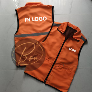  Áo GILE màu CAM vải dù 2 lớp dây phản quang In logo  Ib shop để xem mẫu in logo  - BONSHOP94.HCM 