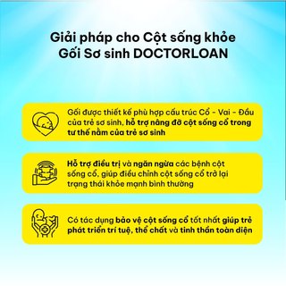 Gối sơ sinh DOCTORLOAN bảo vệ cột sống cổ cho bé từ 0 -1 tuổi