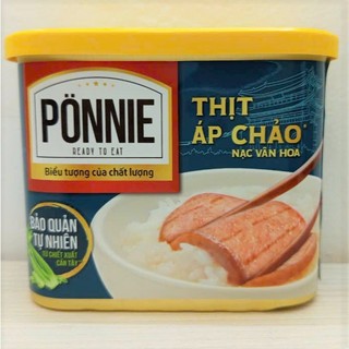  PONNIE  HỘP LỚN 340g  THỊT ÁP CHẢO NẠC VÂN HOA Canned Meat 