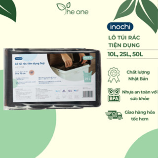 Bịch 4 cuộn túi rác INOCHI, túi rác có quai, kèm phụ gia tự hủy, thân thiện với môi trường