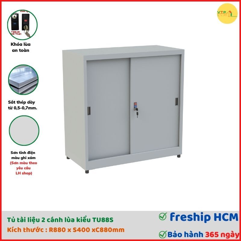 [FREESHIPHCM] Tủ tài liệu 2 cánh lùa kiểu TU88S