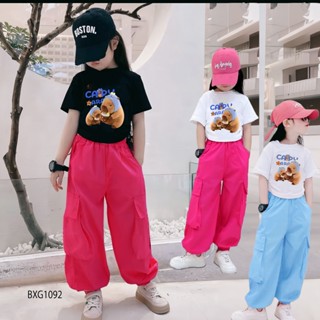 [BexinhshopVN] Bộ áo rút dây CapyBara quần kaki jogger túi hộp dễ thương cho bé gái đi chơi, học nhảy BXG1092