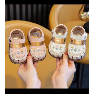Sandal Tập Đi Bé Gái Hoạ Tiết Hoa Xinh Xắn Phong Cách Hàn Hàng QC CC mã G29