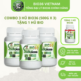   Bio36 Chính Hãng  Combo 3 Hũ Tặng 01 Hũ Bio 36 Siêu Kích Rễ Đi Đọt Nhanh Xanh Cây Dày Lá 