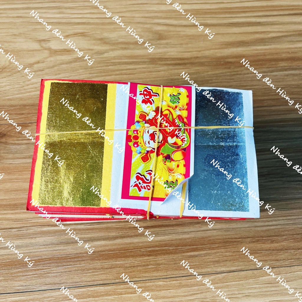 {1 xấp} Giấy cúng vàng bạc 2 đầu lớn bạc lớn