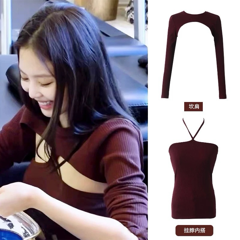 set áo 2 món giống jennie , set áo len jennie chất đẹp cho nữ , set Len 2 món .