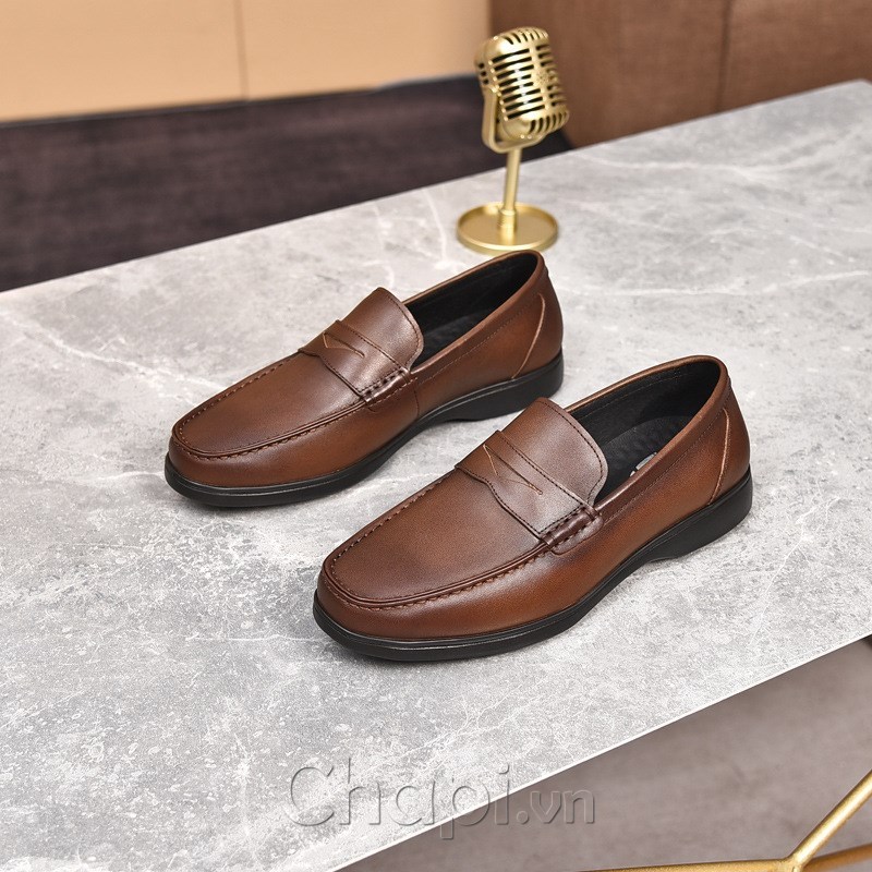Giày lười nam da bò cao cấp - đơn giản và lịch sự, hợp thời trang bốn mùa, đế cao su đúc liền khối đàn hồi ( miễn ship )
