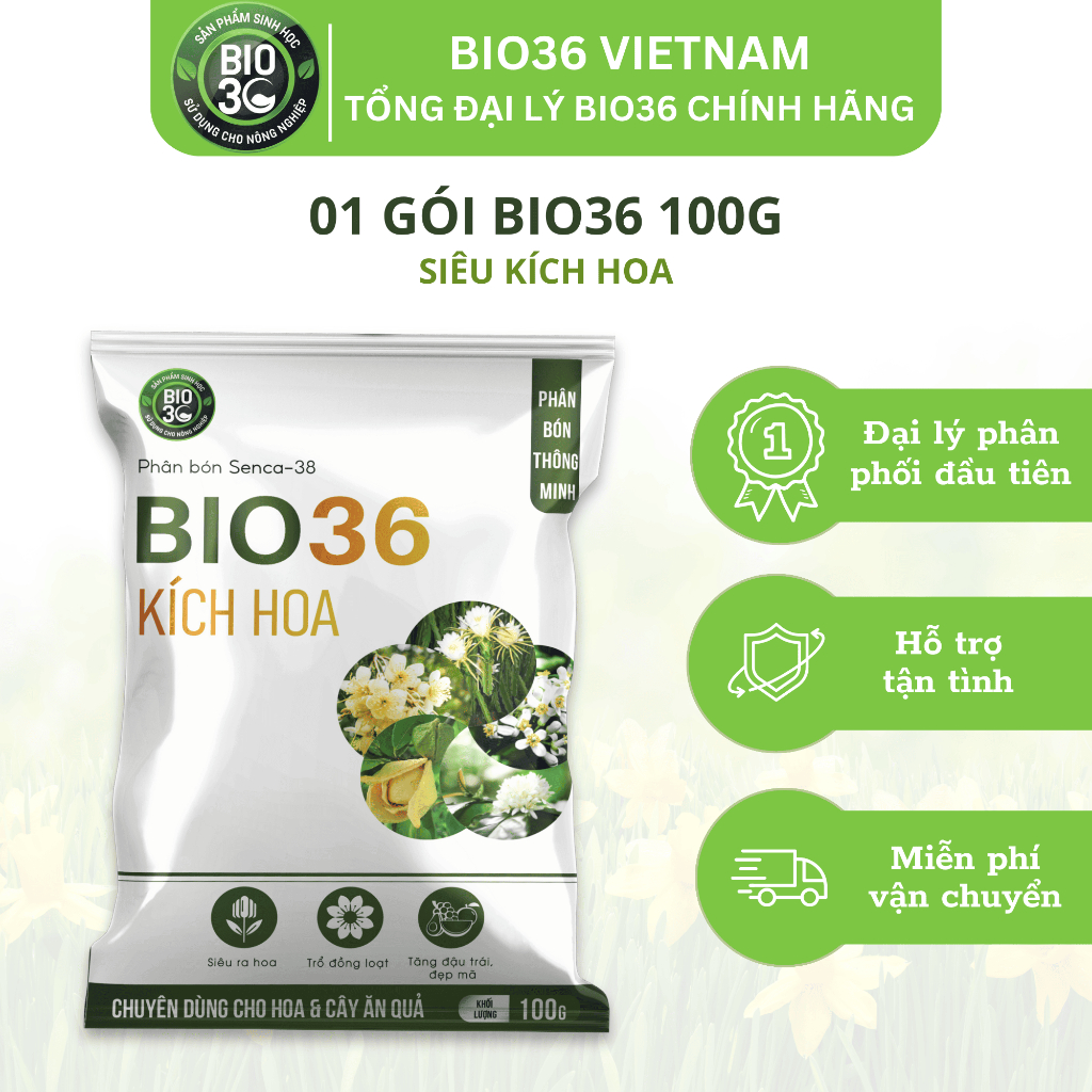 [Bio36 Chính Hãng] Bio 36 Siêu Kích Hoa Chuyên Dùng Cho Hoa Và Cây Ăn Gói 100g