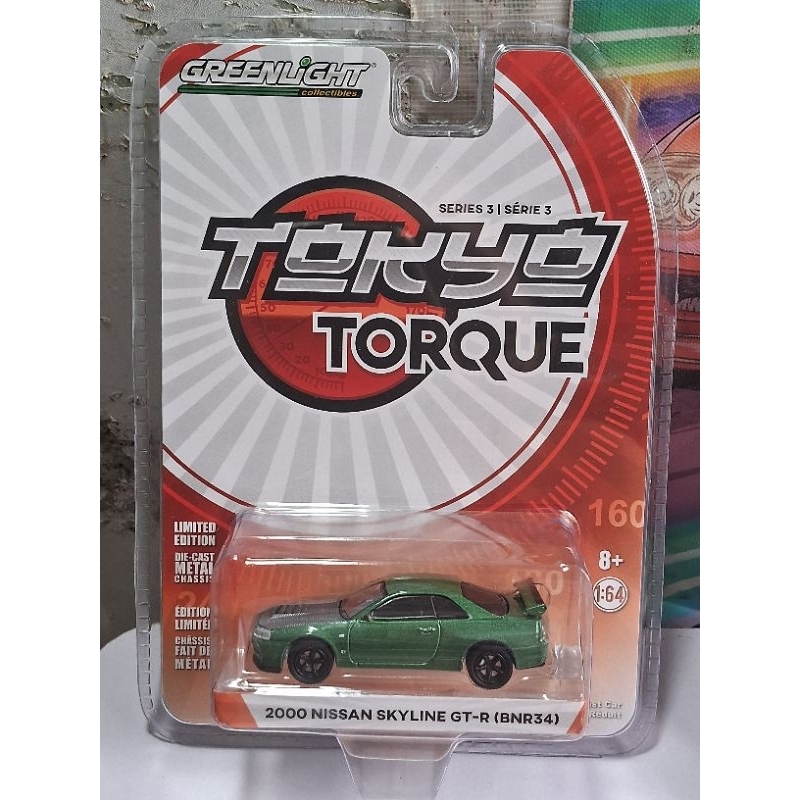 GREENLIGHT 2000 NISSAN SKYLINE GTR R34 MÀU XANH LÁ