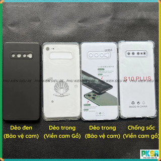 Ốp lưng Samsung S10 S10+(s10 plus) loại chống sốc, loại dẻo trong, dẻo đen viền gồ bảo vệ cam cao cấp, bền đẹp