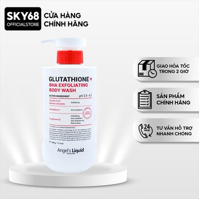 Sữa tắm Angel's Liquid Glutathione Plus BHA Exfoliating Body Wash 500ml